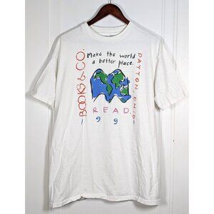 ​Vintage 90s READ Books & Co Dayton Shirt XL Single Stitch VTG 1991 Make Better